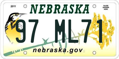 NE license plate 97ML71