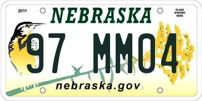 NE license plate 97MM04