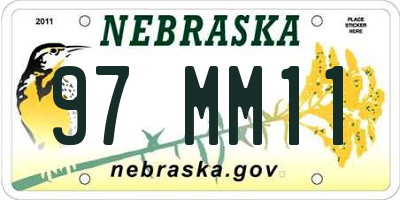 NE license plate 97MM11