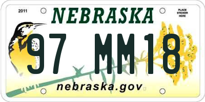 NE license plate 97MM18