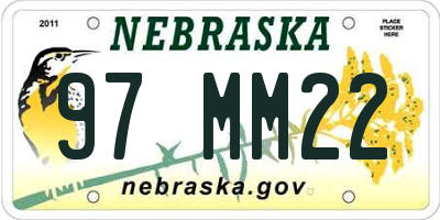 NE license plate 97MM22