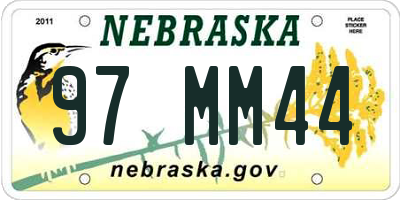 NE license plate 97MM44