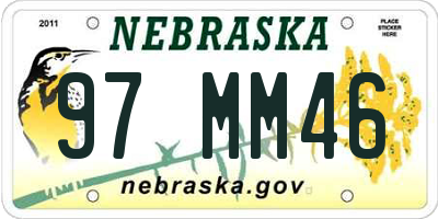 NE license plate 97MM46
