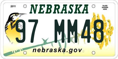 NE license plate 97MM48