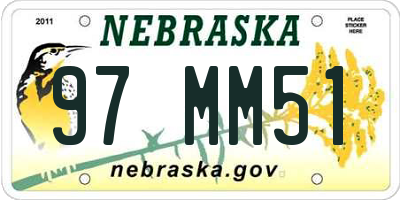 NE license plate 97MM51