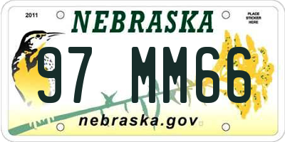 NE license plate 97MM66
