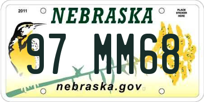 NE license plate 97MM68