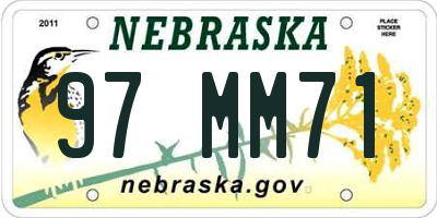 NE license plate 97MM71