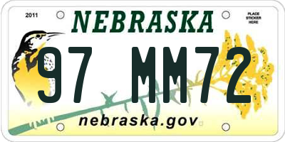 NE license plate 97MM72