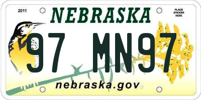 NE license plate 97MN97
