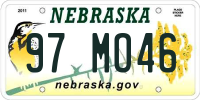 NE license plate 97MO46
