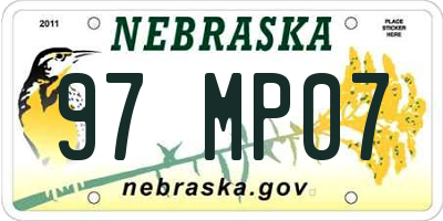 NE license plate 97MP07
