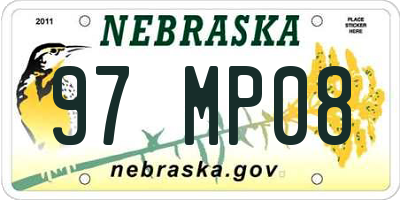 NE license plate 97MP08