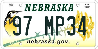 NE license plate 97MP34