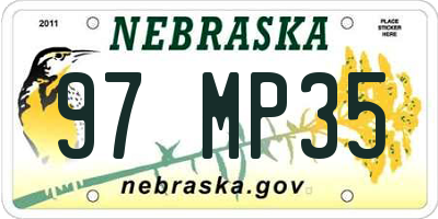 NE license plate 97MP35