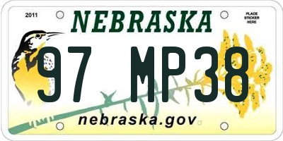 NE license plate 97MP38