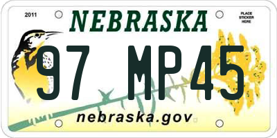 NE license plate 97MP45