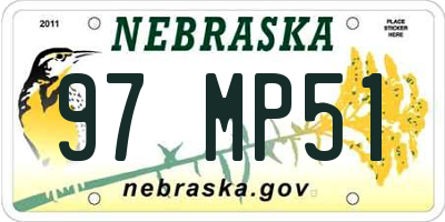 NE license plate 97MP51