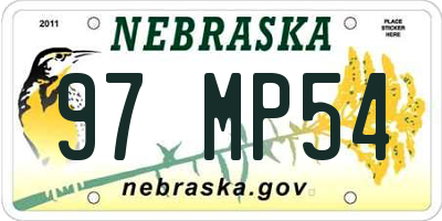 NE license plate 97MP54