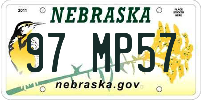 NE license plate 97MP57