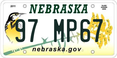 NE license plate 97MP67