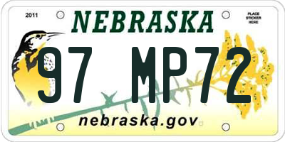 NE license plate 97MP72