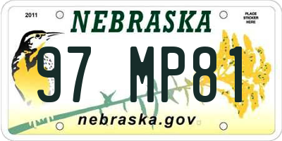 NE license plate 97MP81