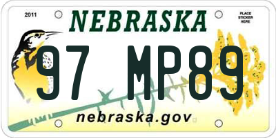 NE license plate 97MP89