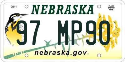 NE license plate 97MP90