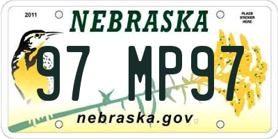 NE license plate 97MP97