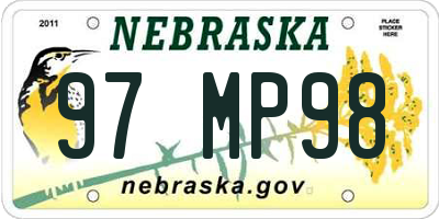 NE license plate 97MP98