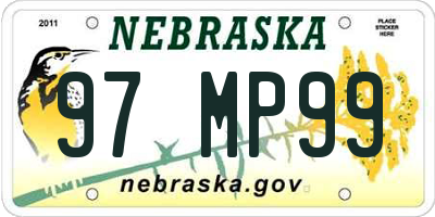 NE license plate 97MP99