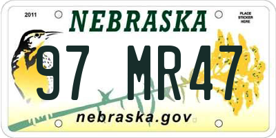 NE license plate 97MR47
