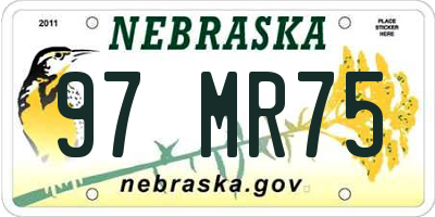 NE license plate 97MR75
