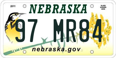 NE license plate 97MR84