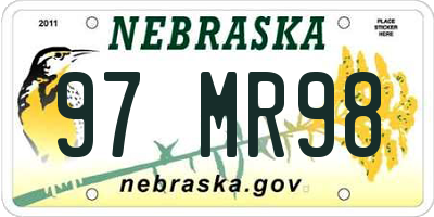NE license plate 97MR98