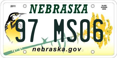 NE license plate 97MS06
