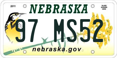 NE license plate 97MS52