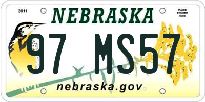 NE license plate 97MS57