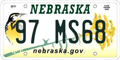 NE license plate 97MS68