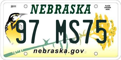 NE license plate 97MS75