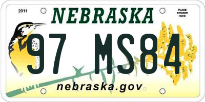 NE license plate 97MS84