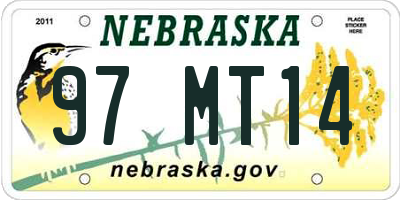 NE license plate 97MT14