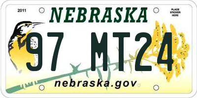NE license plate 97MT24