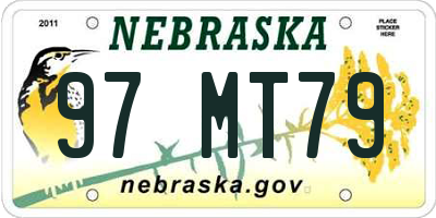 NE license plate 97MT79