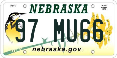 NE license plate 97MU66