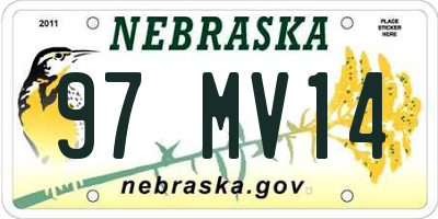 NE license plate 97MV14