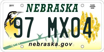 NE license plate 97MX04