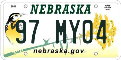 NE license plate 97MY04
