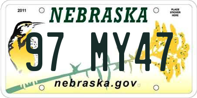NE license plate 97MY47
